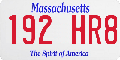 MA license plate 192HR8