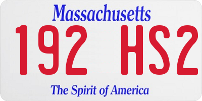 MA license plate 192HS2