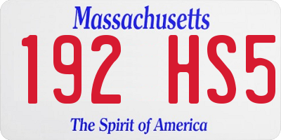 MA license plate 192HS5
