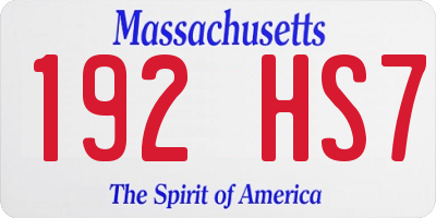 MA license plate 192HS7