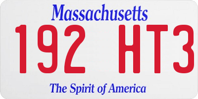 MA license plate 192HT3