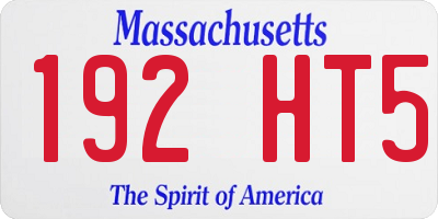 MA license plate 192HT5