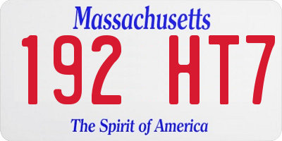 MA license plate 192HT7
