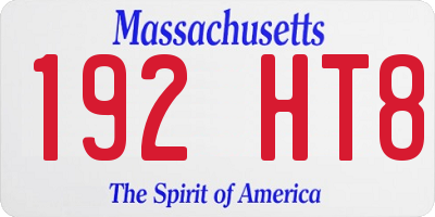 MA license plate 192HT8