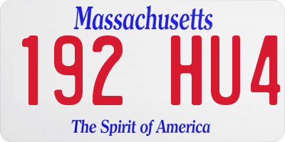 MA license plate 192HU4
