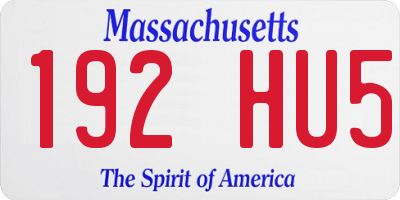 MA license plate 192HU5