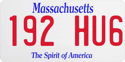 MA license plate 192HU6