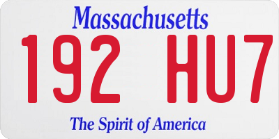 MA license plate 192HU7