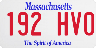MA license plate 192HV0