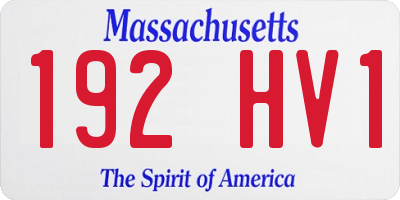 MA license plate 192HV1