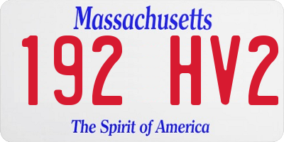 MA license plate 192HV2