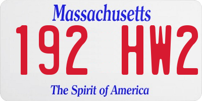 MA license plate 192HW2