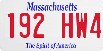 MA license plate 192HW4