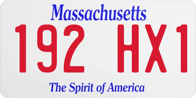 MA license plate 192HX1