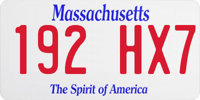 MA license plate 192HX7
