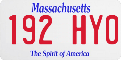 MA license plate 192HY0