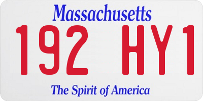 MA license plate 192HY1