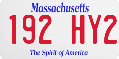 MA license plate 192HY2