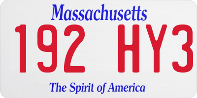 MA license plate 192HY3