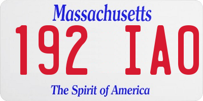 MA license plate 192IA0