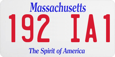 MA license plate 192IA1