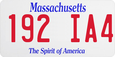 MA license plate 192IA4