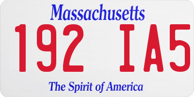 MA license plate 192IA5
