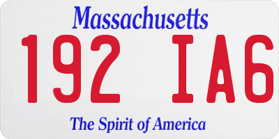 MA license plate 192IA6