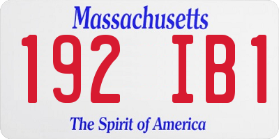 MA license plate 192IB1