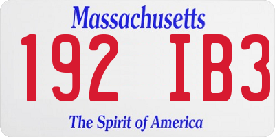 MA license plate 192IB3