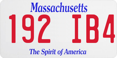 MA license plate 192IB4