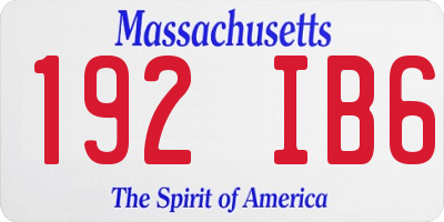 MA license plate 192IB6