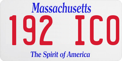 MA license plate 192IC0