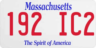 MA license plate 192IC2