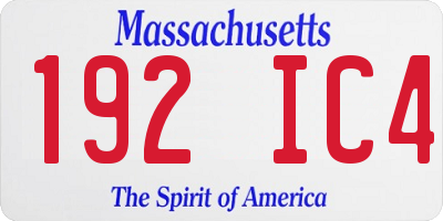 MA license plate 192IC4