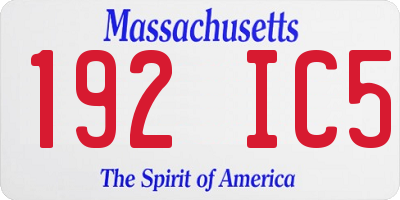 MA license plate 192IC5