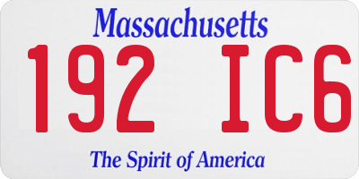 MA license plate 192IC6