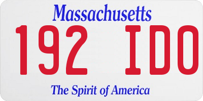 MA license plate 192ID0
