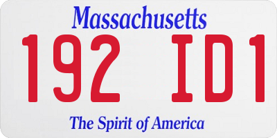 MA license plate 192ID1