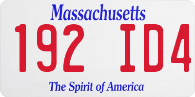 MA license plate 192ID4