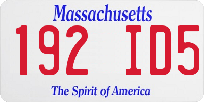 MA license plate 192ID5
