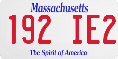 MA license plate 192IE2