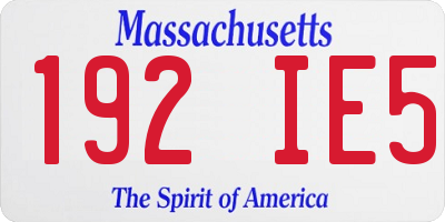 MA license plate 192IE5
