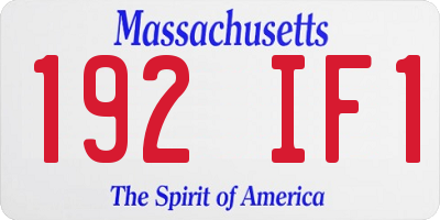 MA license plate 192IF1