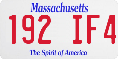 MA license plate 192IF4
