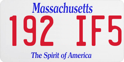 MA license plate 192IF5