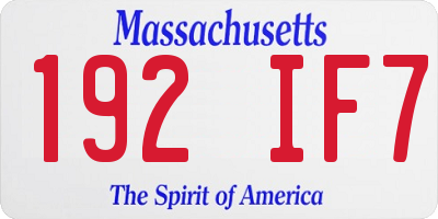 MA license plate 192IF7