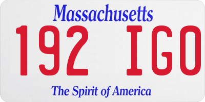 MA license plate 192IG0