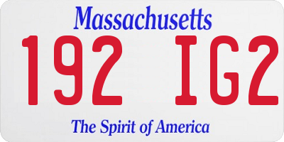 MA license plate 192IG2