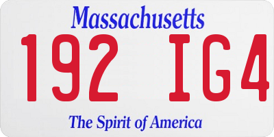 MA license plate 192IG4